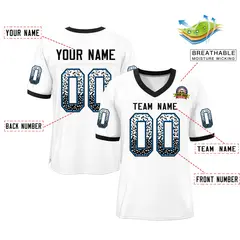 White Black-Panther Blue Drift Fashion Mesh Football Jersey 2