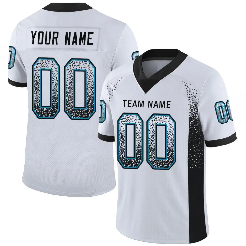 White Black-Panther Blue Drift Fashion Mesh Football Jersey
