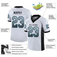 White Black-Panther Blue Drift Fashion Mesh Football Jersey 2