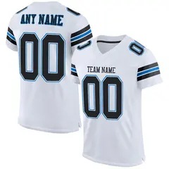 White Black-Panther Blue Mesh Football Jersey 1