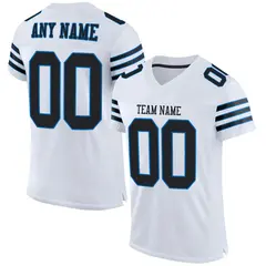 White Black-Panther Blue Mesh Football Jersey 1