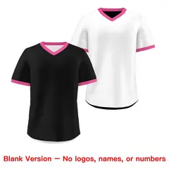 White Black Pink Reversible Pullover Baseball Jersey 9