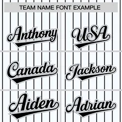 White Black Pinstripe Raglan Varsity Letterman Baseball Jacket 3