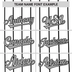 White Black Pinstripe Two-tone Side Baseball Jersey 3