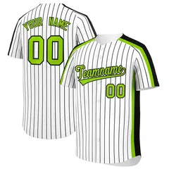 White Black Pinstripe Two-tone Side Baseball Jersey
