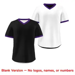 White Black Purple Reversible Pullover Baseball Jersey 9
