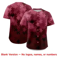 White Black Puzzle Elements Baseball Jersey 7