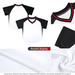 White Black Raglan Side Spot Pullover Baseball Jersey 2