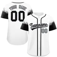 White Black Raglan Sleeve Authentic Baseball Jersey