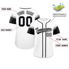 White Black Raglan Sleeve Authentic Baseball Jersey 2