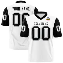 White Black Raglan Sleeves Authentic Football Jersey 1