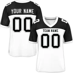 White-Black Raglan Sleeves Fashion Authentic Football Jersey