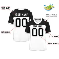 White-Black Raglan Sleeves Fashion Authentic Football Jersey 2