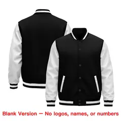 White Black Raglan Varsity Full-Snap Leather Sleeves Letterman Jacket 5