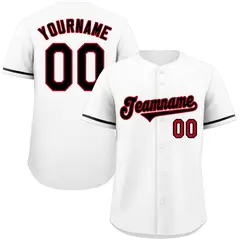 White Black-Red Authentic Classic Baseball Jersey 1