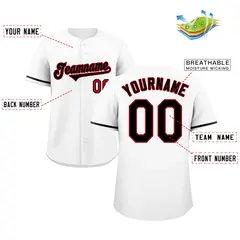White Black-Red Authentic Classic Baseball Jersey 2