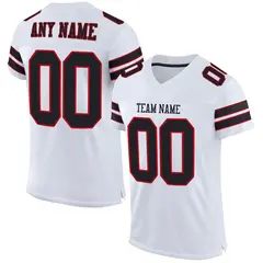 White Black-Red Classic Style Mesh Football Jersey 1