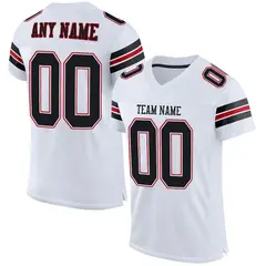 White Black-Red Classic Style Mesh Football Jersey 1