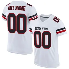 White Black-Red Classic Style Mesh Football Jersey 1