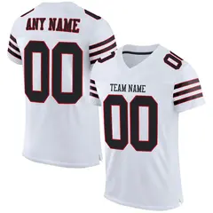 White Black-Red Classic Style Mesh Football Jersey 1