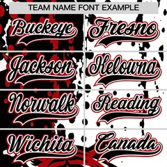 White Black Red Full-Snap Tiger Graffiti Baseball Jersey 6