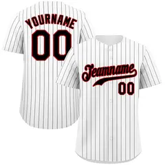 White Black Red Hook Stripe Baseball Jersey 1
