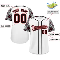 White Black-Red Raglan Sleeves Authentic Baseball Jersey 2