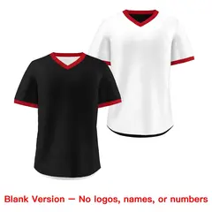 White Black Red Reversible Pullover Baseball Jersey 9