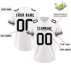 White Black Retro Sleeve Line Authentic Football Jersey 2