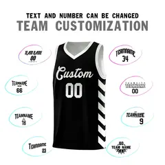 White Black Reversible Basketball Kits - Side Arrow Black Gray Gradient 4