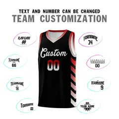 White Black Reversible Basketball Kits - Side Arrow Red Gray Gradient 4