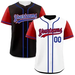 White Black Reversible Raglan Baseball Jersey