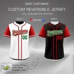 White Black Reversible Raglan Baseball Jersey 2
