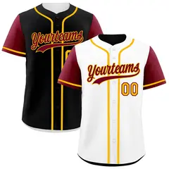White Black Reversible Raglan Baseball Jersey