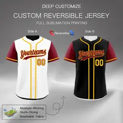 White Black Reversible Raglan Baseball Jersey 2