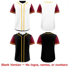 White Black Reversible Raglan Baseball Jersey 9
