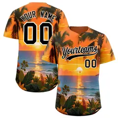 White Black Seaside Hawaiian Graffiti Palm Tree Baseball Jersey