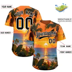 White Black Seaside Hawaiian Graffiti Palm Tree Baseball Jersey 2
