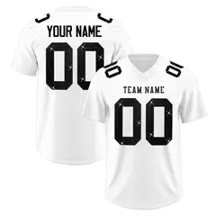 White Black Sequin Lettering Football Jersey 1