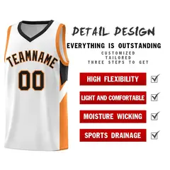 White Black Side Design Basketball Jersey Sports Uniform 2