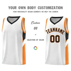 White Black Side Design Basketball Jersey Sports Uniform 3