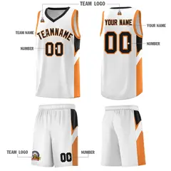 White Black Side Design Basketball Jersey Sports Uniform 5