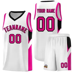 White Black Side Design Basketball Jersey Sports Uniform