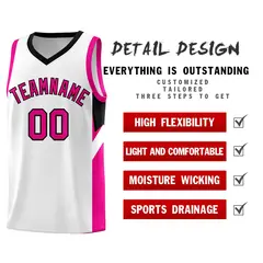 White Black Side Design Basketball Jersey Sports Uniform 2