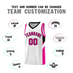 White Black Side Design Basketball Jersey Sports Uniform 4