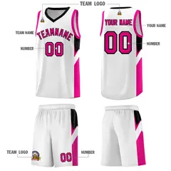 White Black Side Design Basketball Jersey Sports Uniform 5