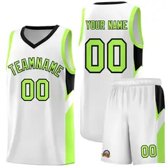 White Black Side Design Basketball Jersey Sports Uniform