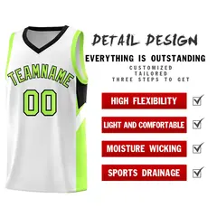 White Black Side Design Basketball Jersey Sports Uniform 2