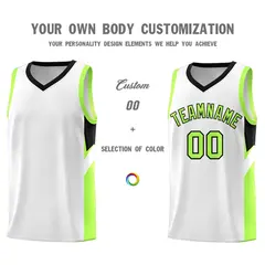 White Black Side Design Basketball Jersey Sports Uniform 3