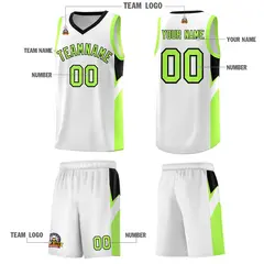 White Black Side Design Basketball Jersey Sports Uniform 5